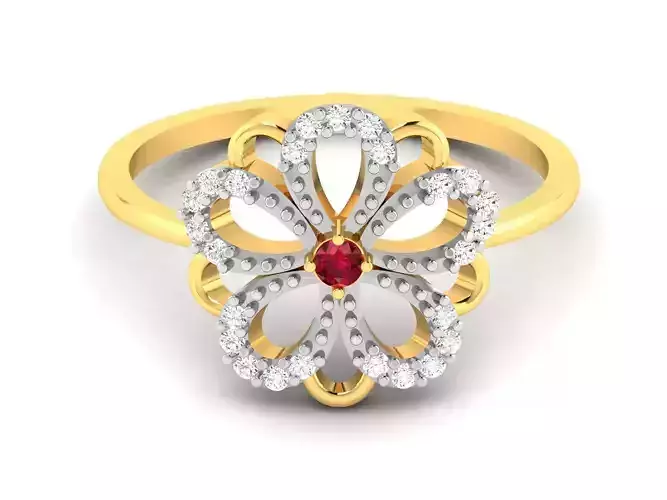 Women Flower  Band Ring 3dm render detail 3D print model