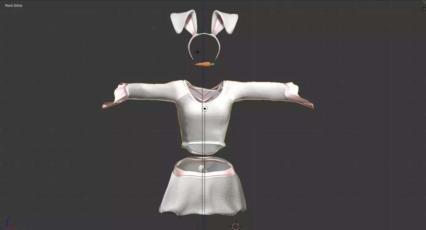 BunBuns Clothing and lingerie Set 3D model_0