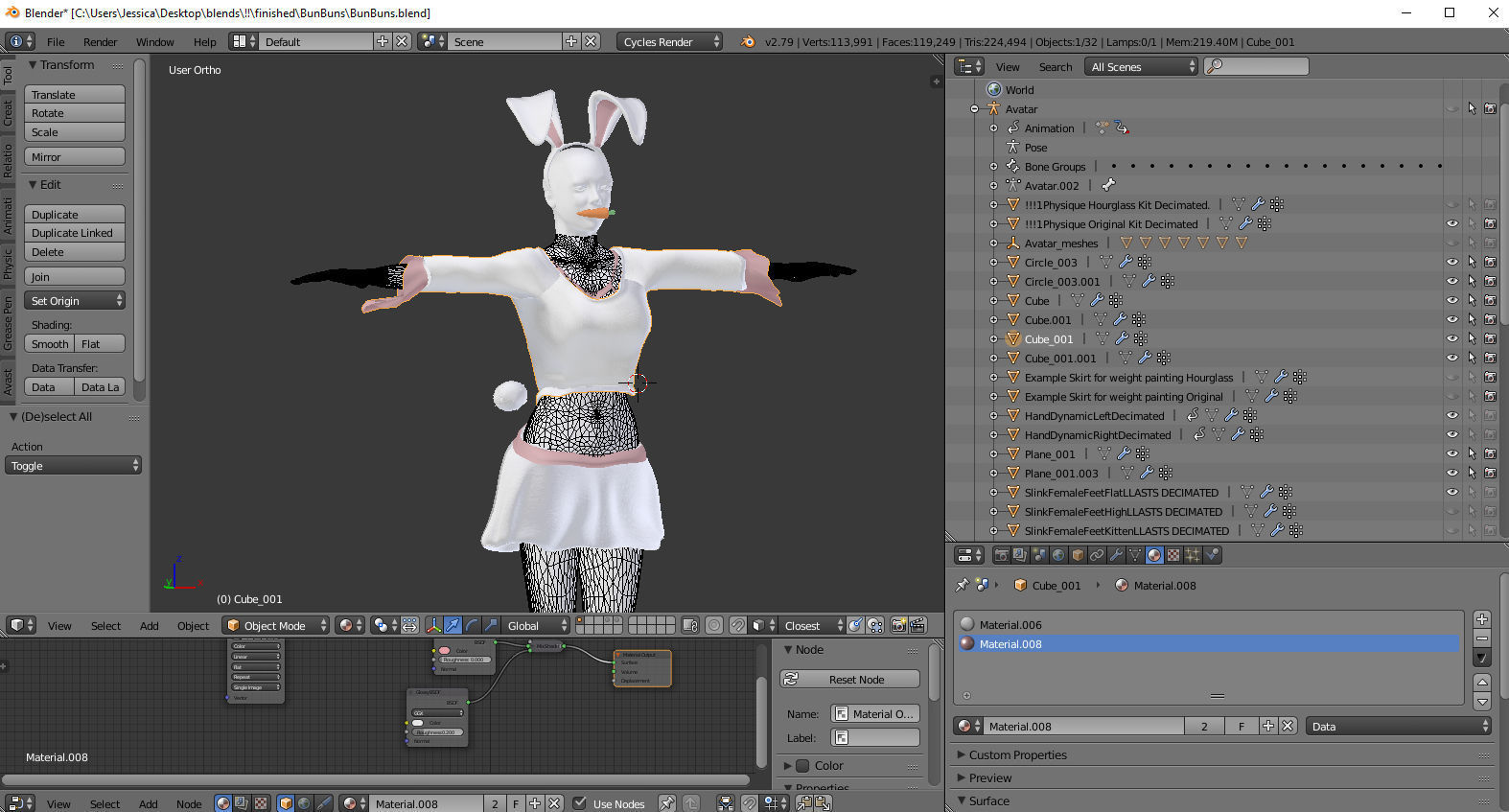 BunBuns Clothing and lingerie Set 3D model_3