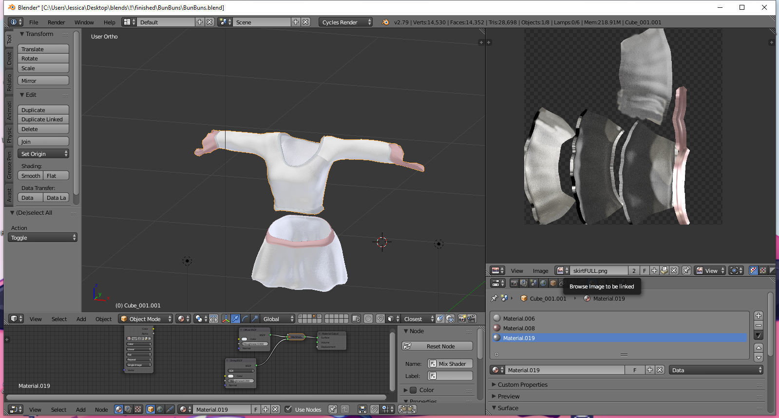 BunBuns Clothing and lingerie Set 3D model_5