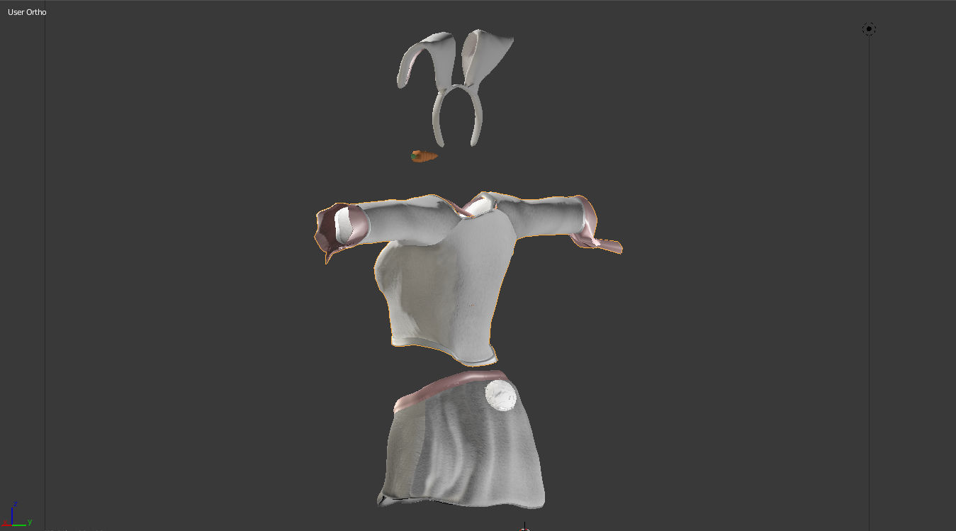 BunBuns Clothing and lingerie Set 3D model_1