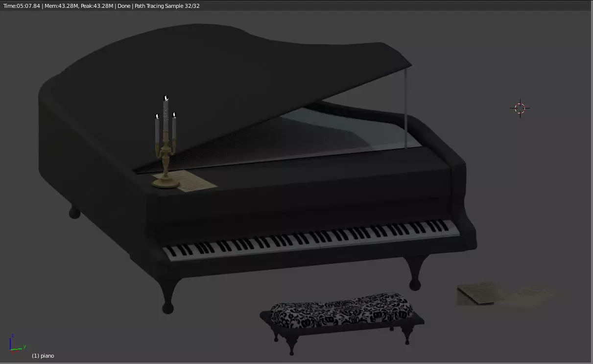 Grand Class Piano Set model 3D model