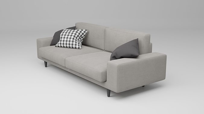 Fabric sofa Low-poly 3D model