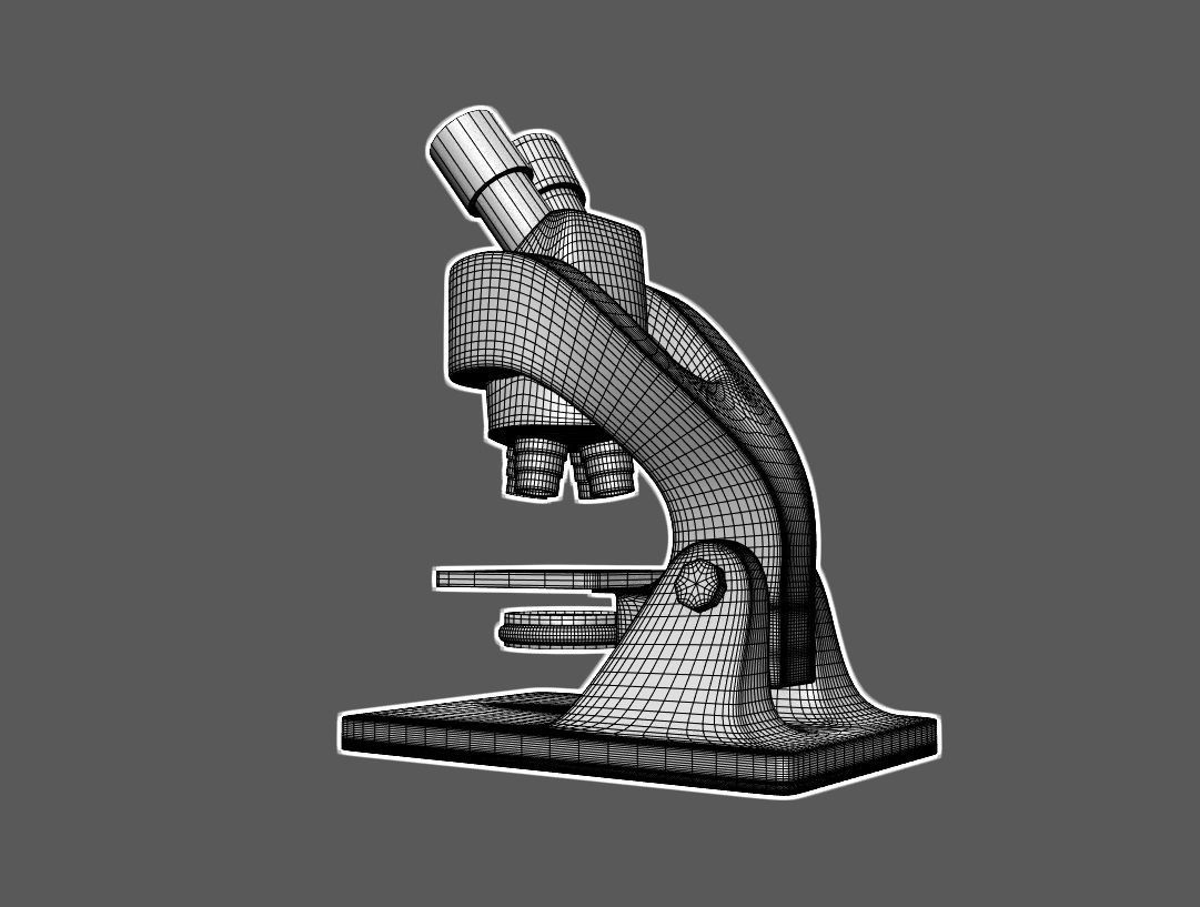 Cartoon Microscope 3D model_7