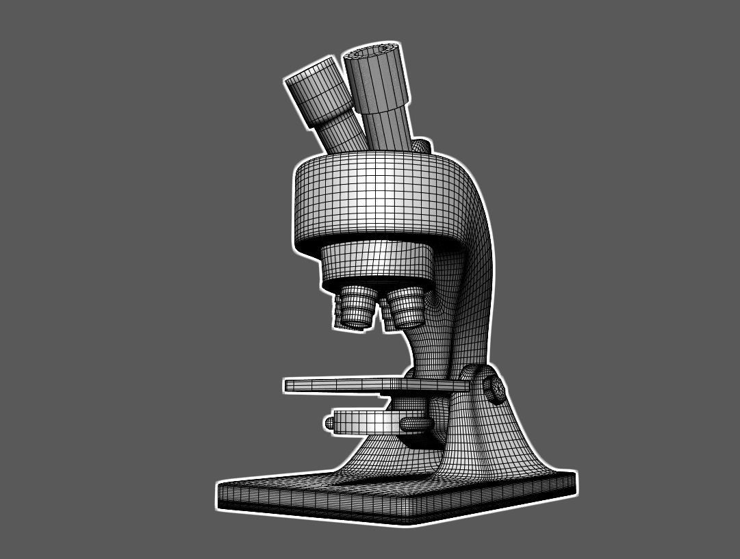 Cartoon Microscope 3D model_6