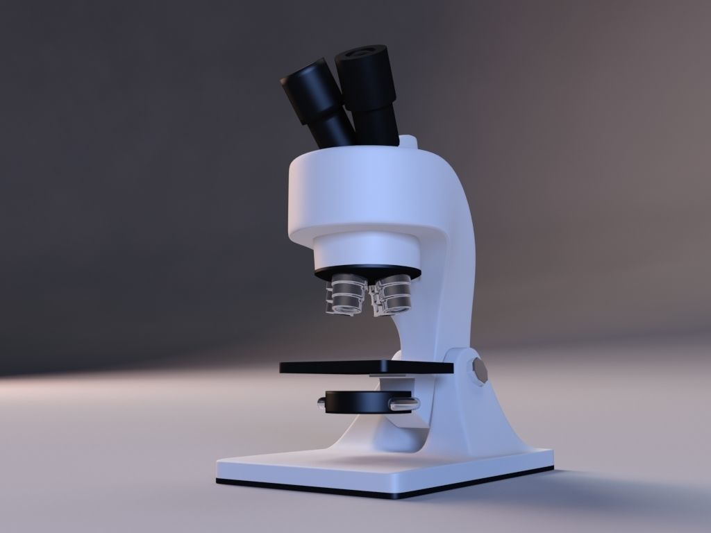 Cartoon Microscope 3D model_2