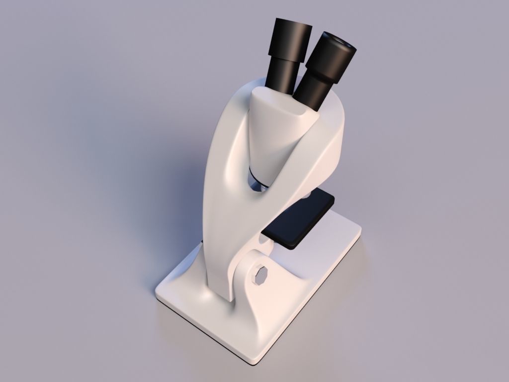 Cartoon Microscope 3D model_4