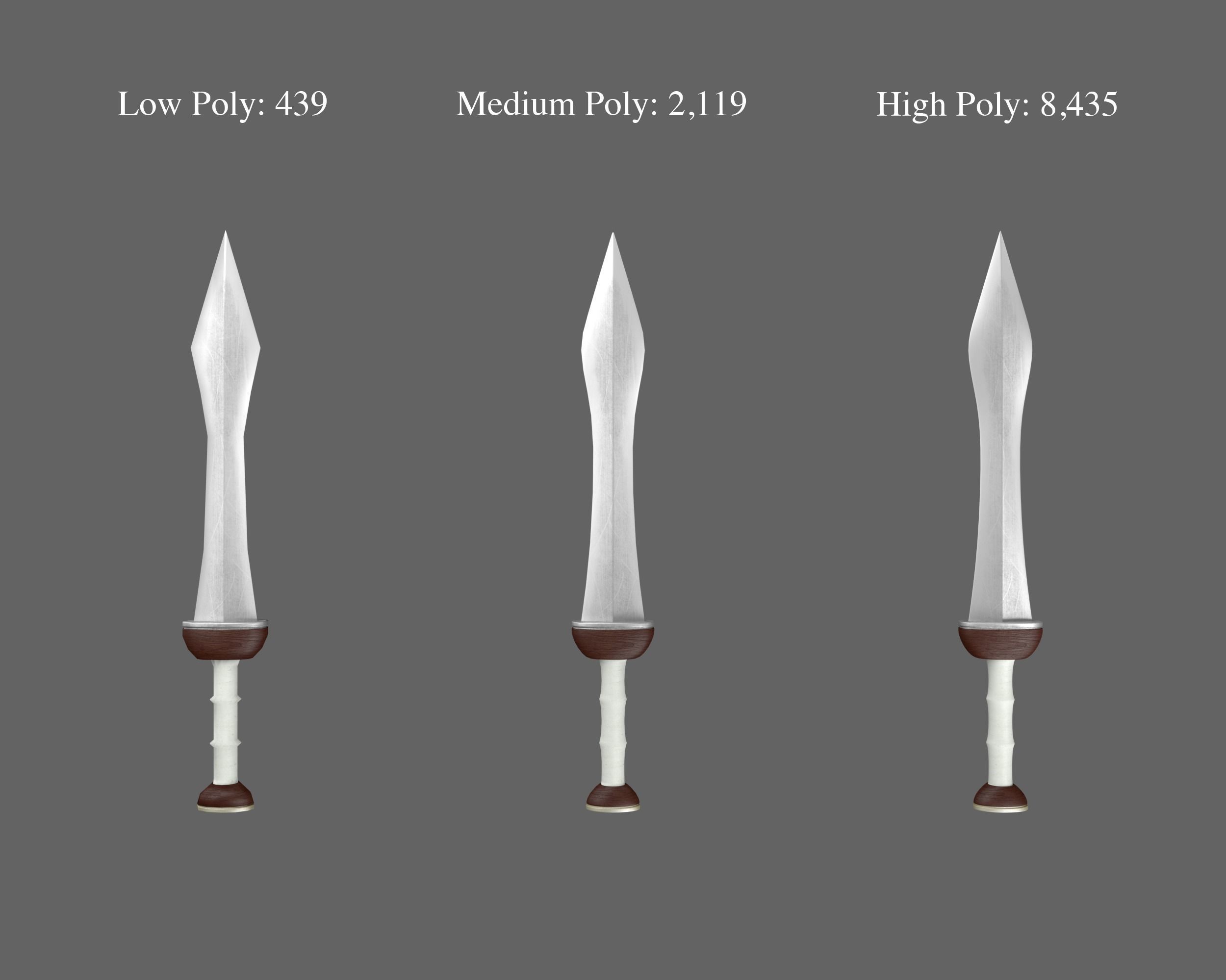 Ancient Roman Pugio Low-poly 3D model_2