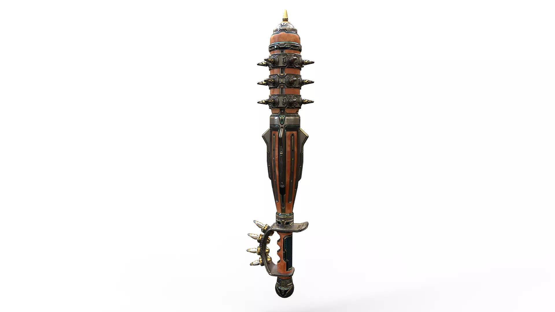 Mace Low Poly sword with spikes Low-poly 3D model