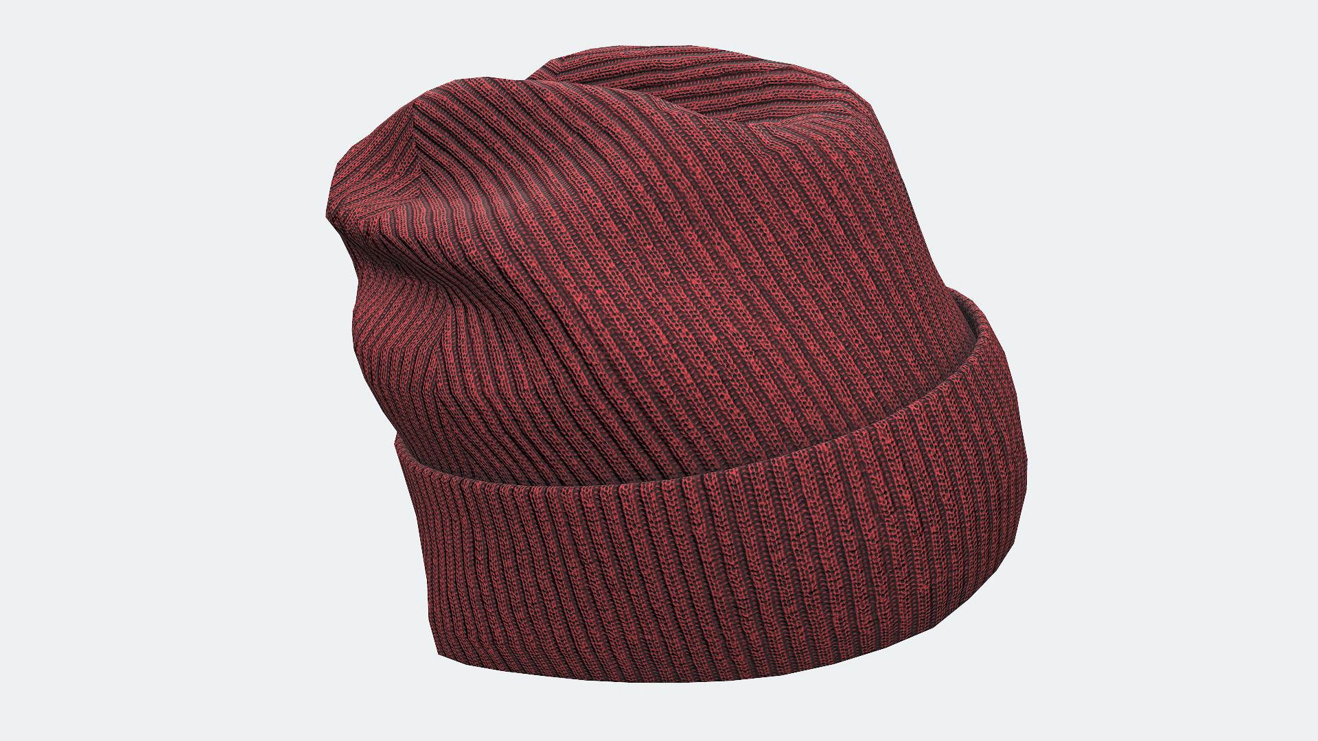 Beanie cap winter hat PBR game ready Low-poly 3D model_6