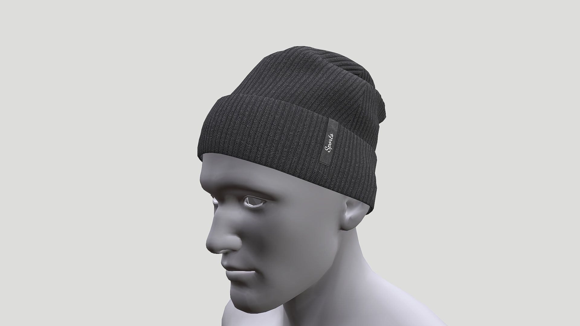 Beanie cap winter hat PBR game ready Low-poly 3D model_37