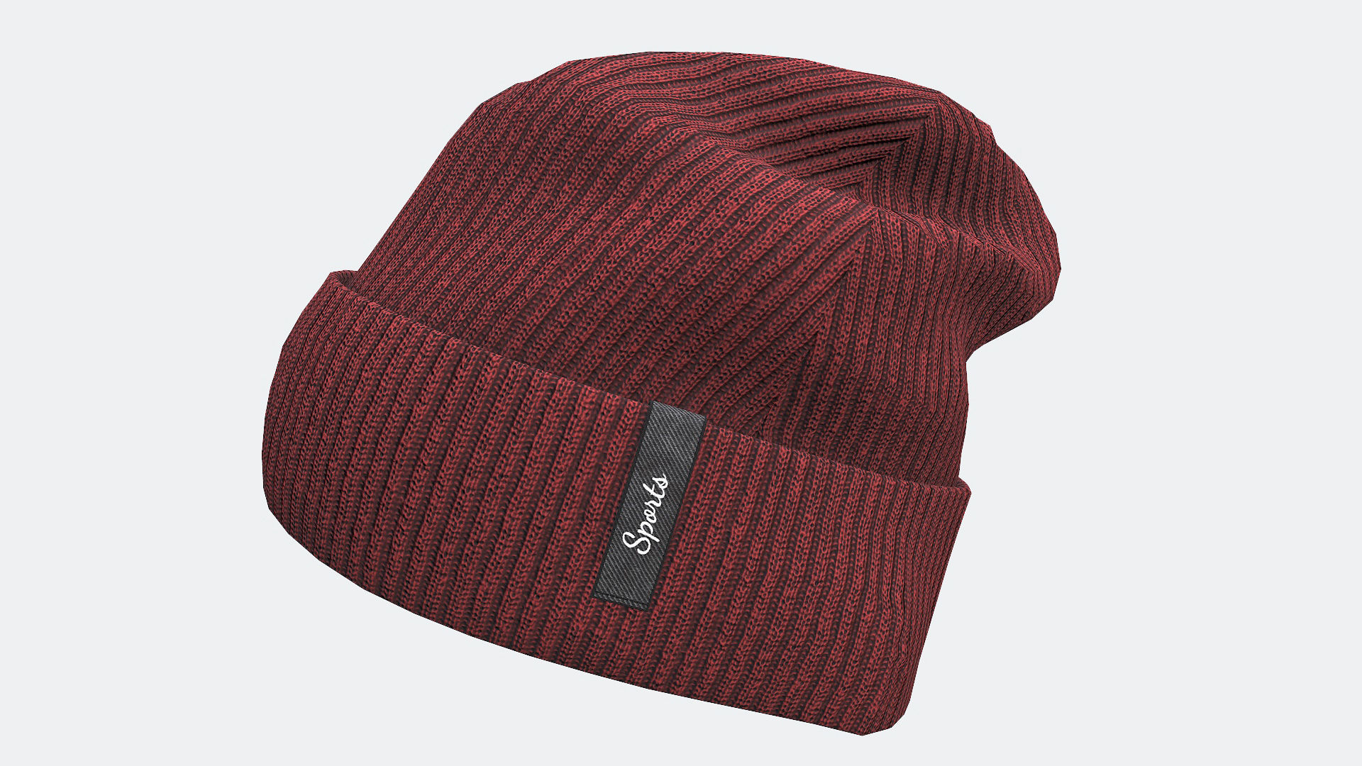 Beanie cap winter hat PBR game ready Low-poly 3D model_7