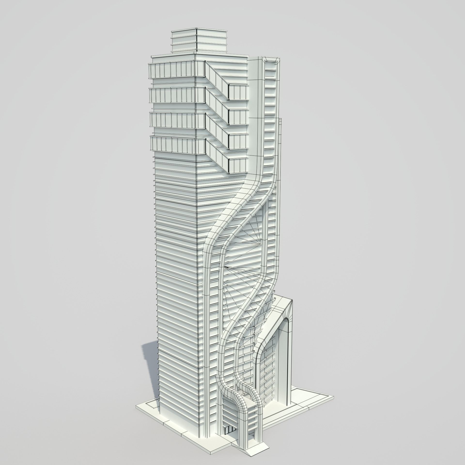 Futuristic Building 3D model_7