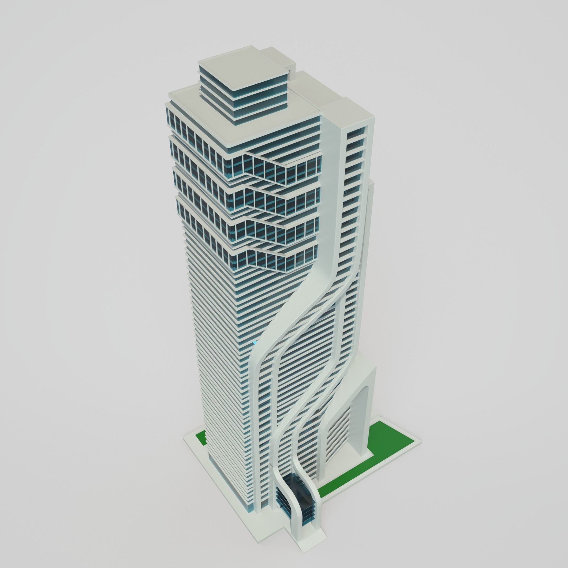 Futuristic Building 3D model_5
