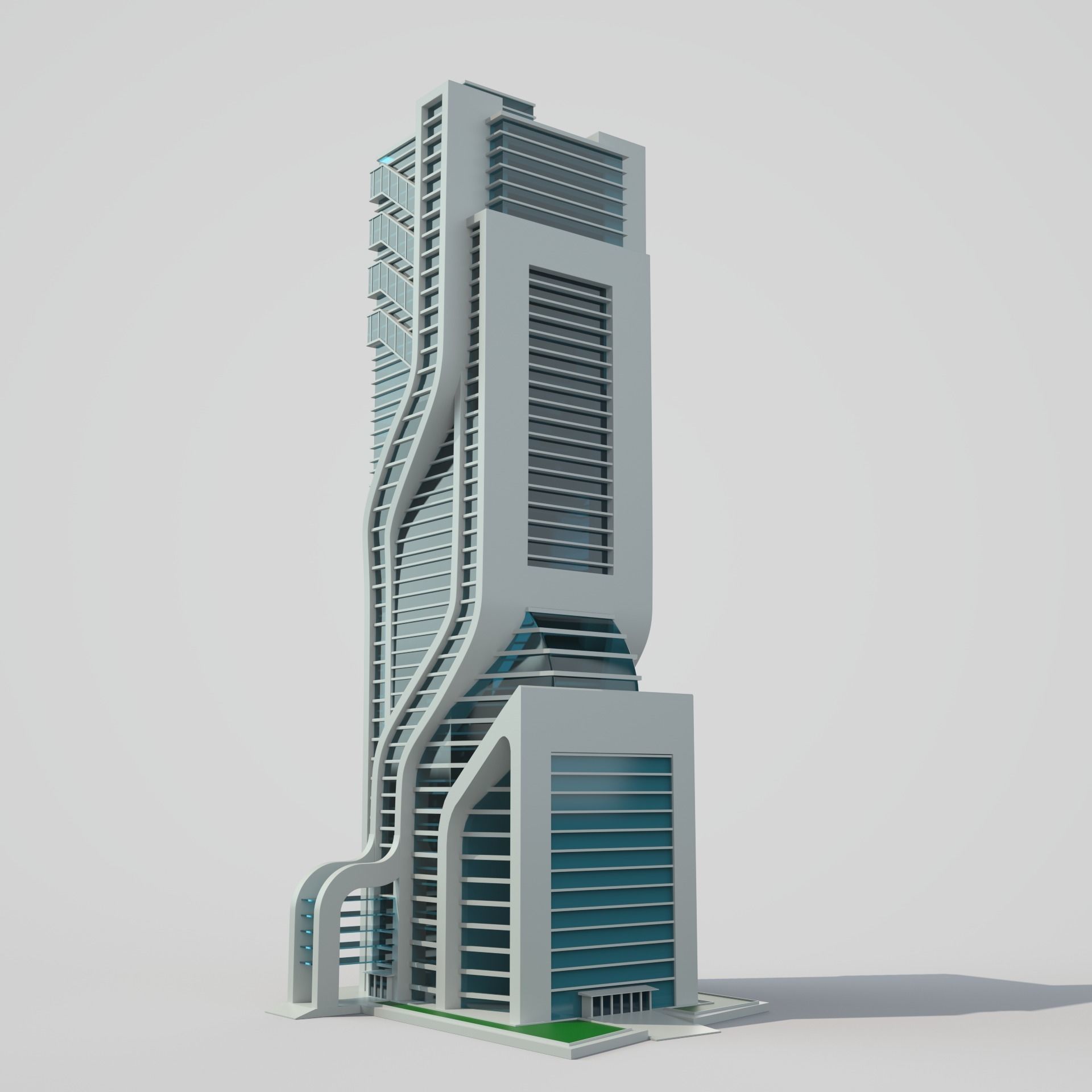 Futuristic Building 3D model_4