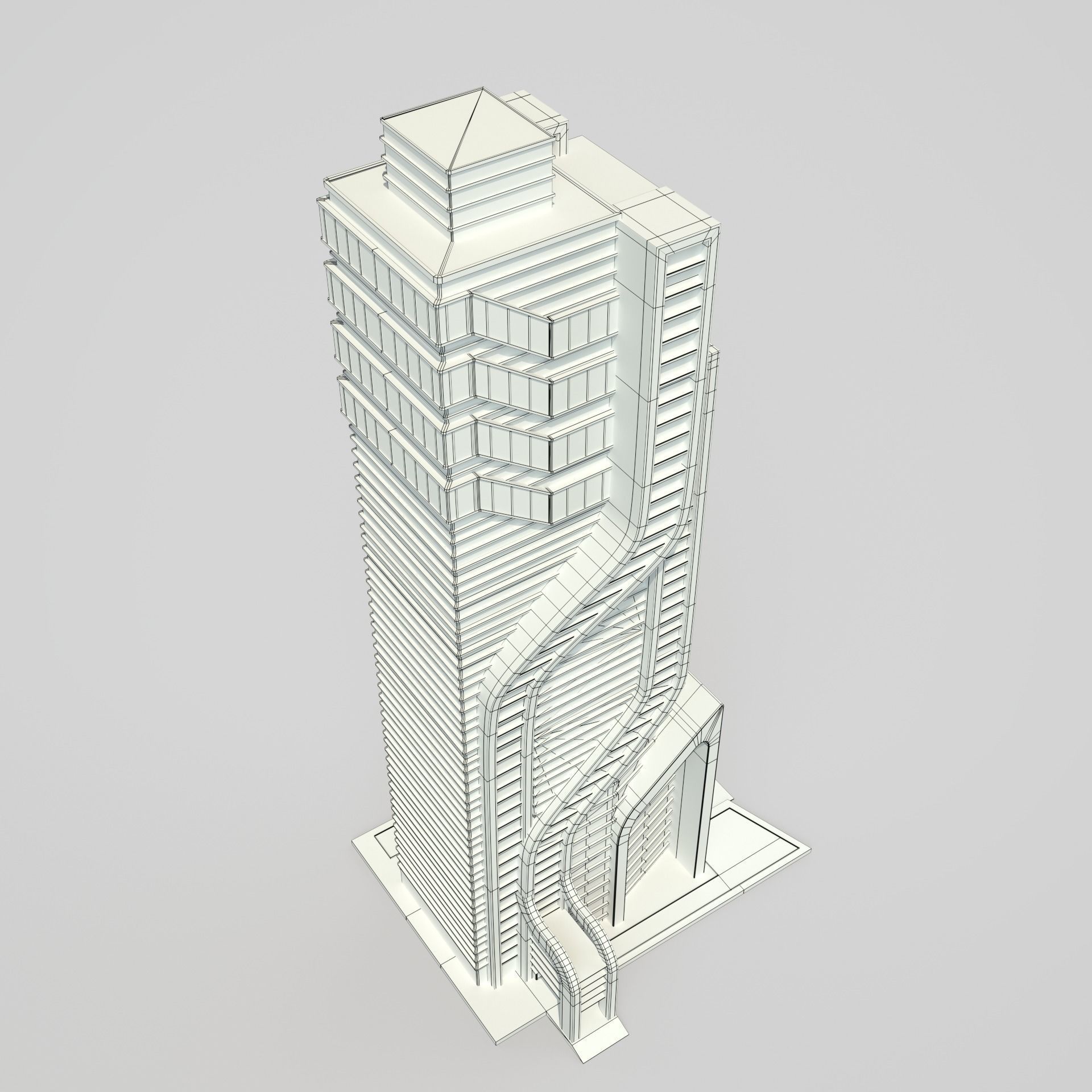 Futuristic Building 3D model_10