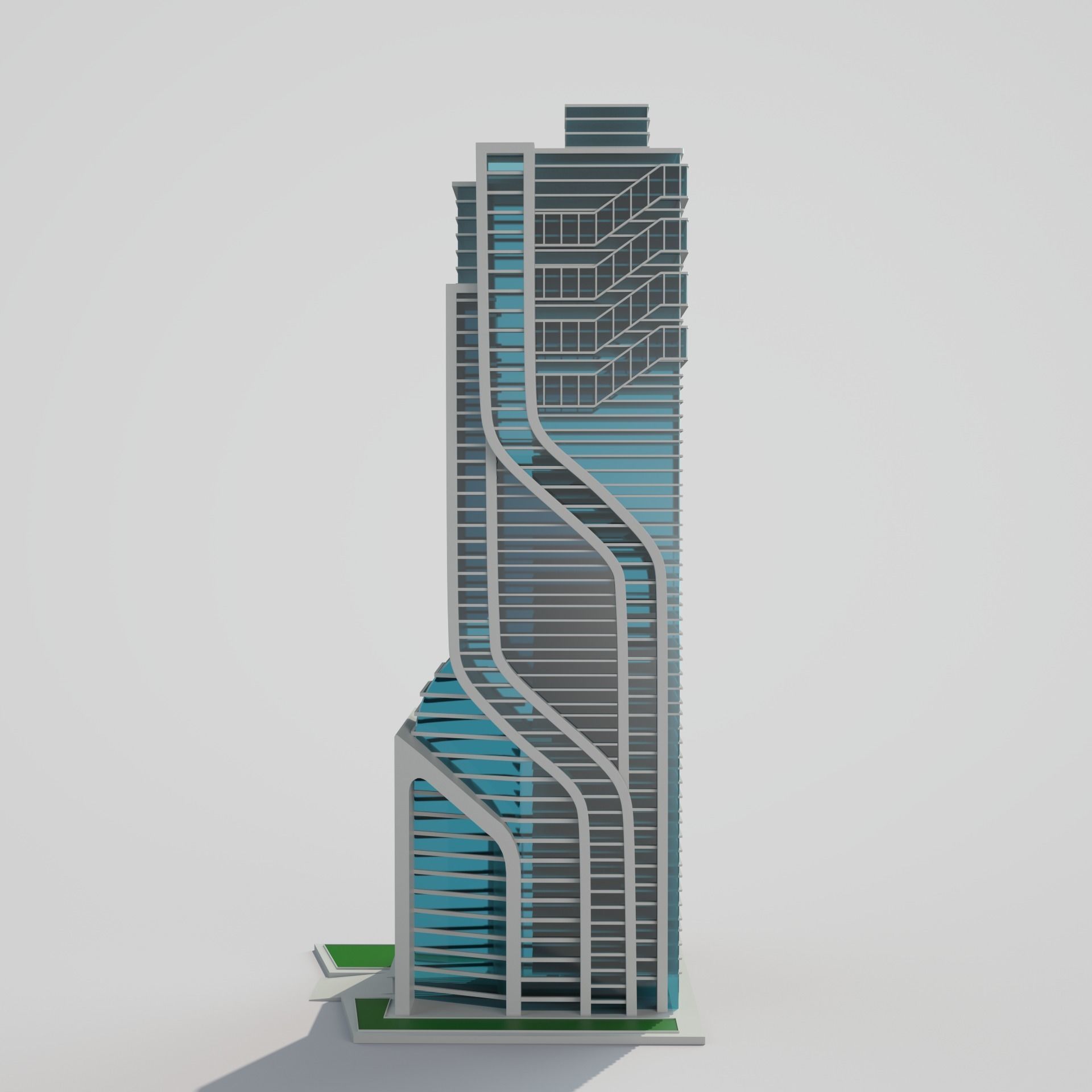 Futuristic Building 3D model_2