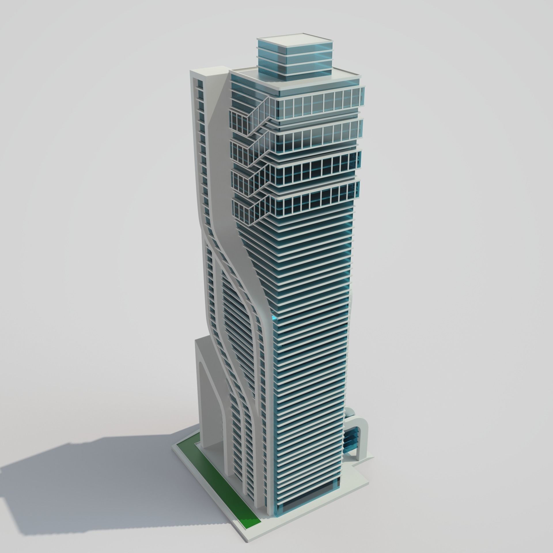 Futuristic Building 3D model_6