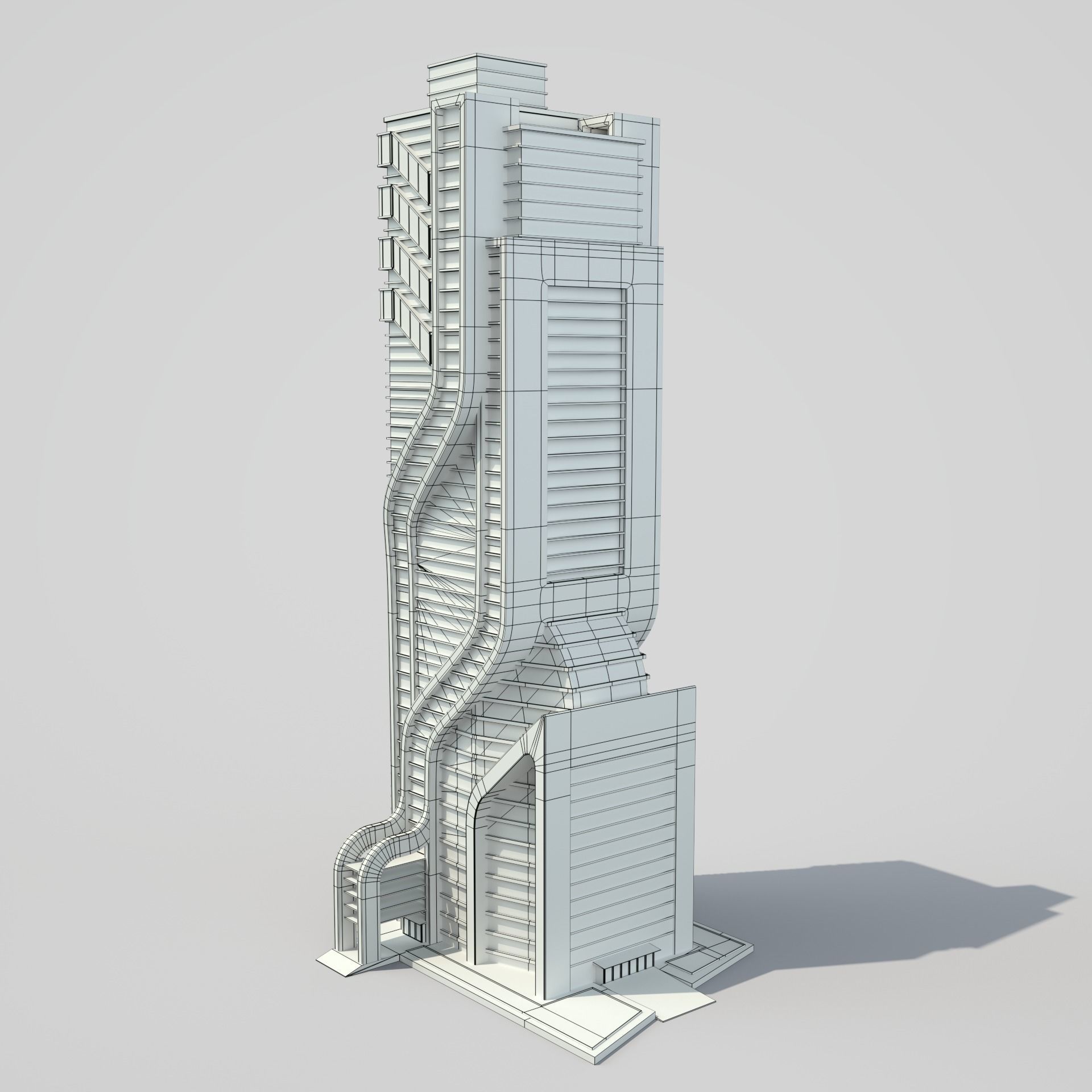 Futuristic Building 3D model_8