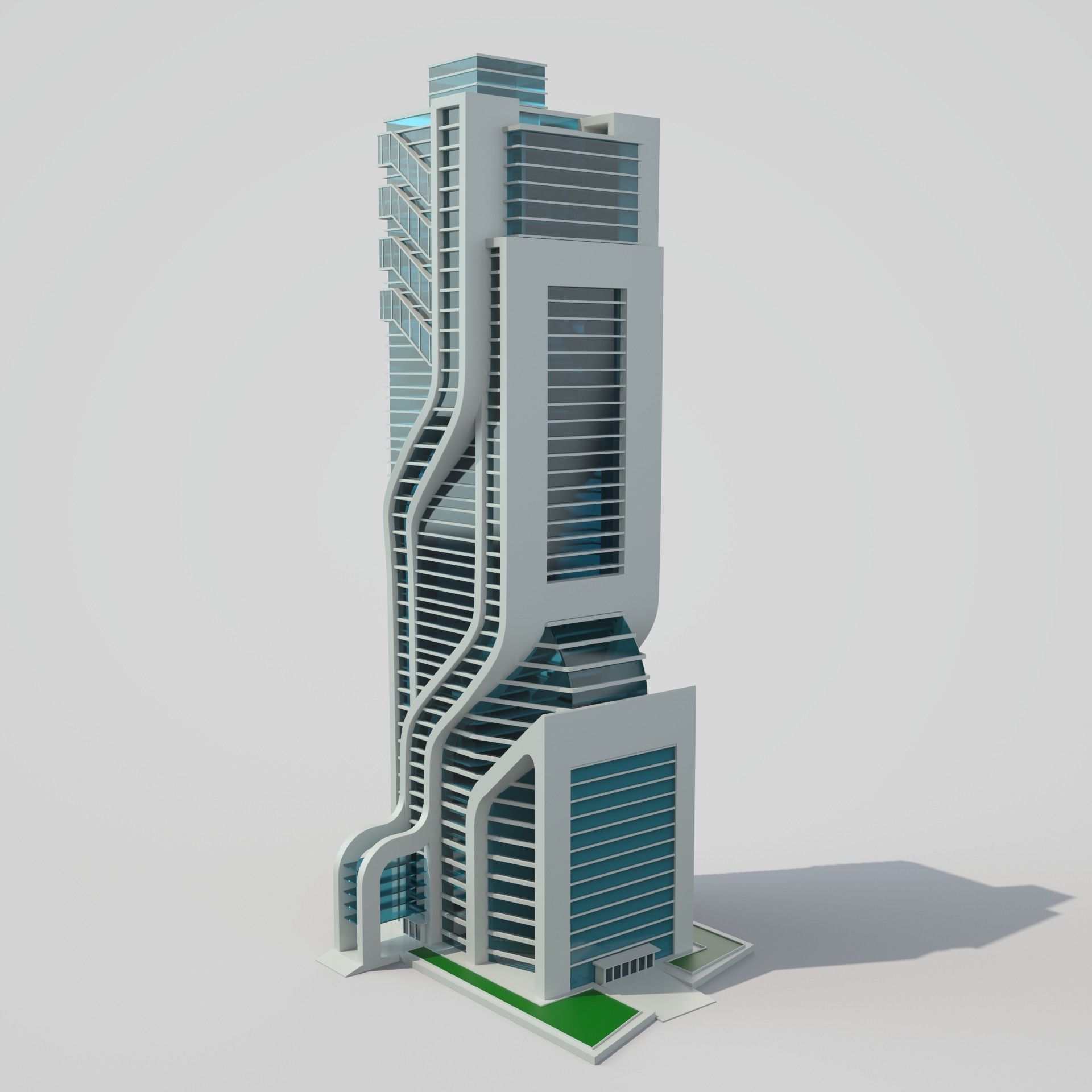 Futuristic Building 3D model_1