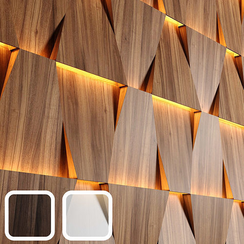 Wooden led panels 3D model