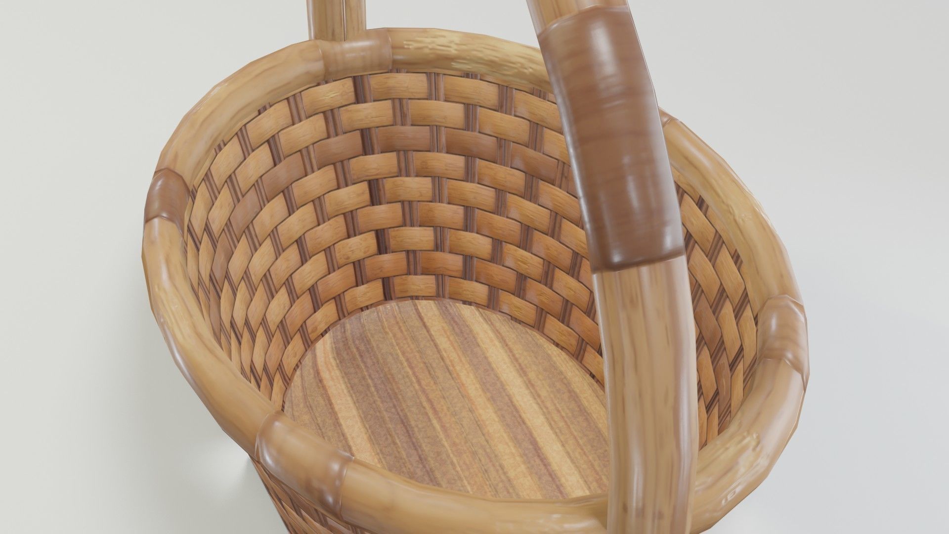 Wooden Wicker Basket 3D Model Low-poly 3D model_19