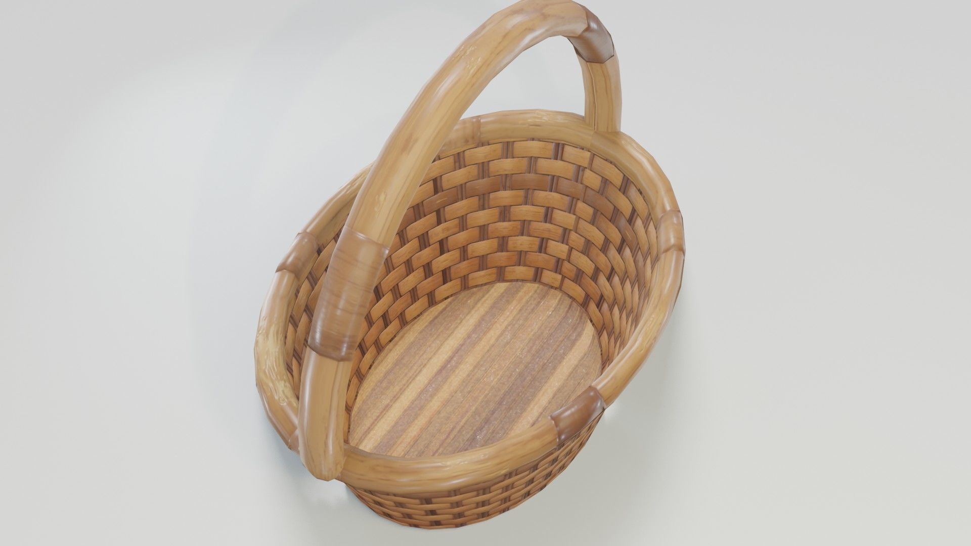 Wooden Wicker Basket 3D Model Low-poly 3D model_16