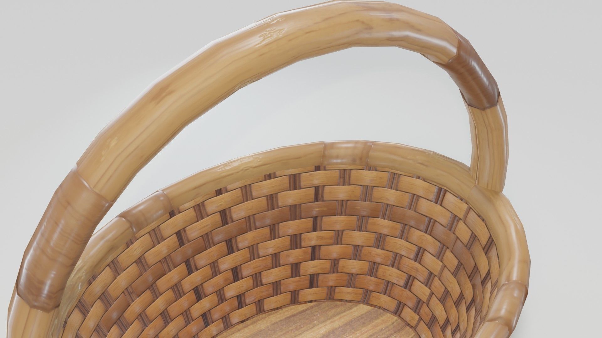Wooden Wicker Basket 3D Model Low-poly 3D model_11