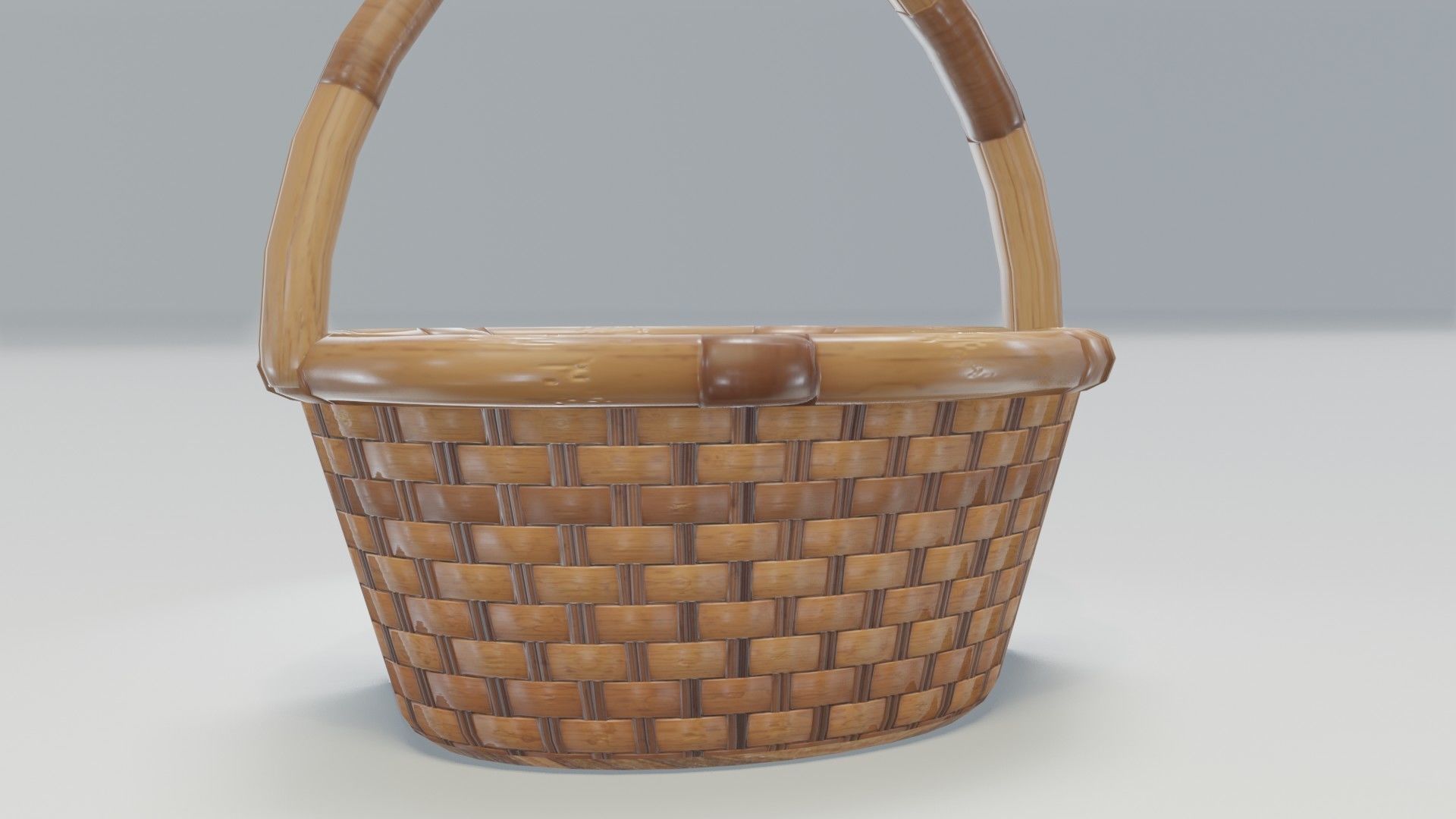 Wooden Wicker Basket 3D Model Low-poly 3D model_15