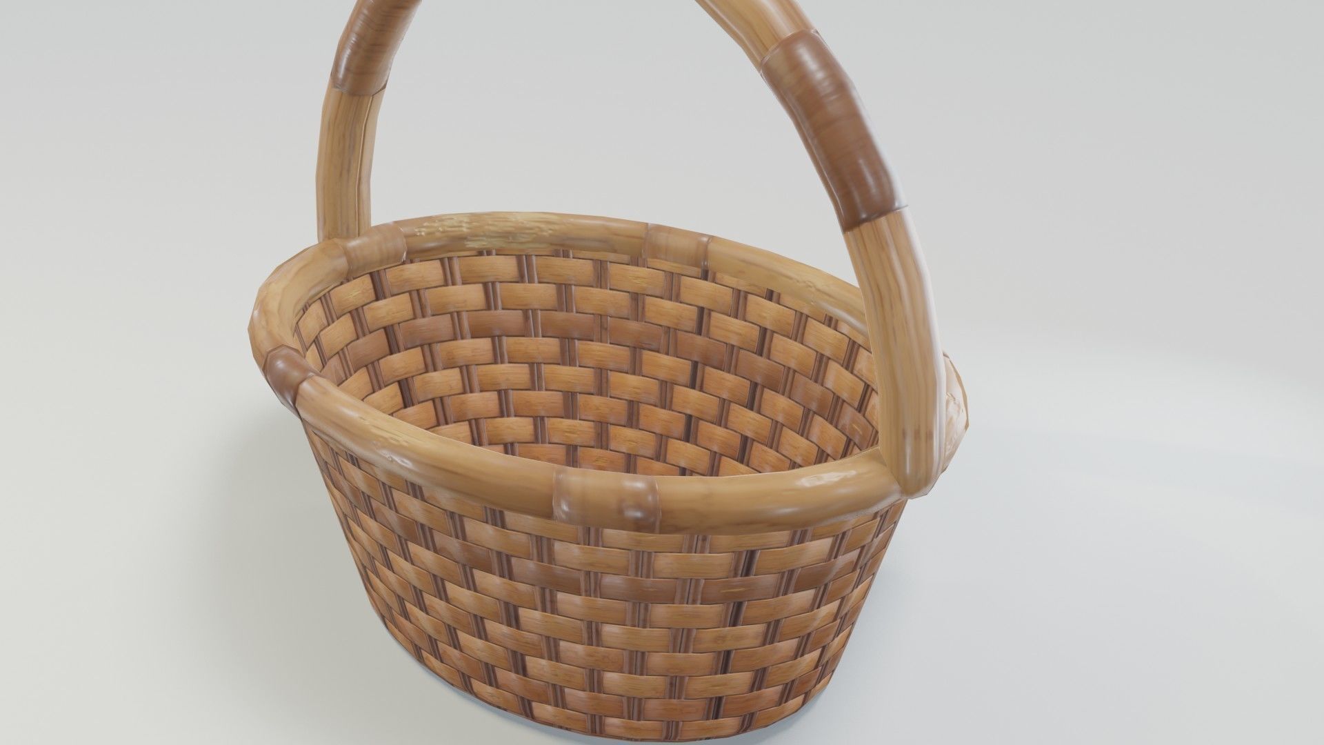 Wooden Wicker Basket 3D Model Low-poly 3D model_13