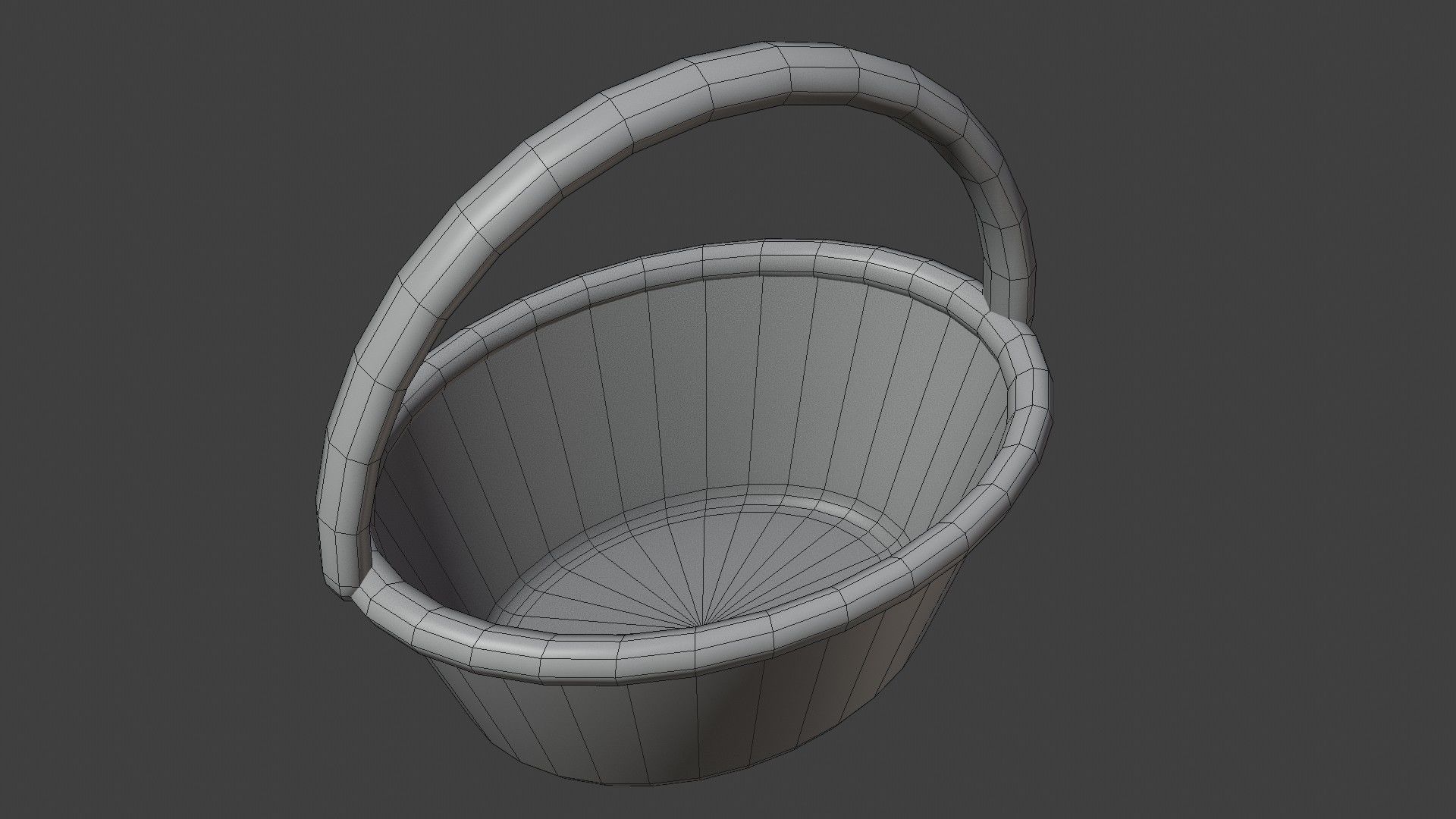 Wooden Wicker Basket 3D Model Low-poly 3D model_4