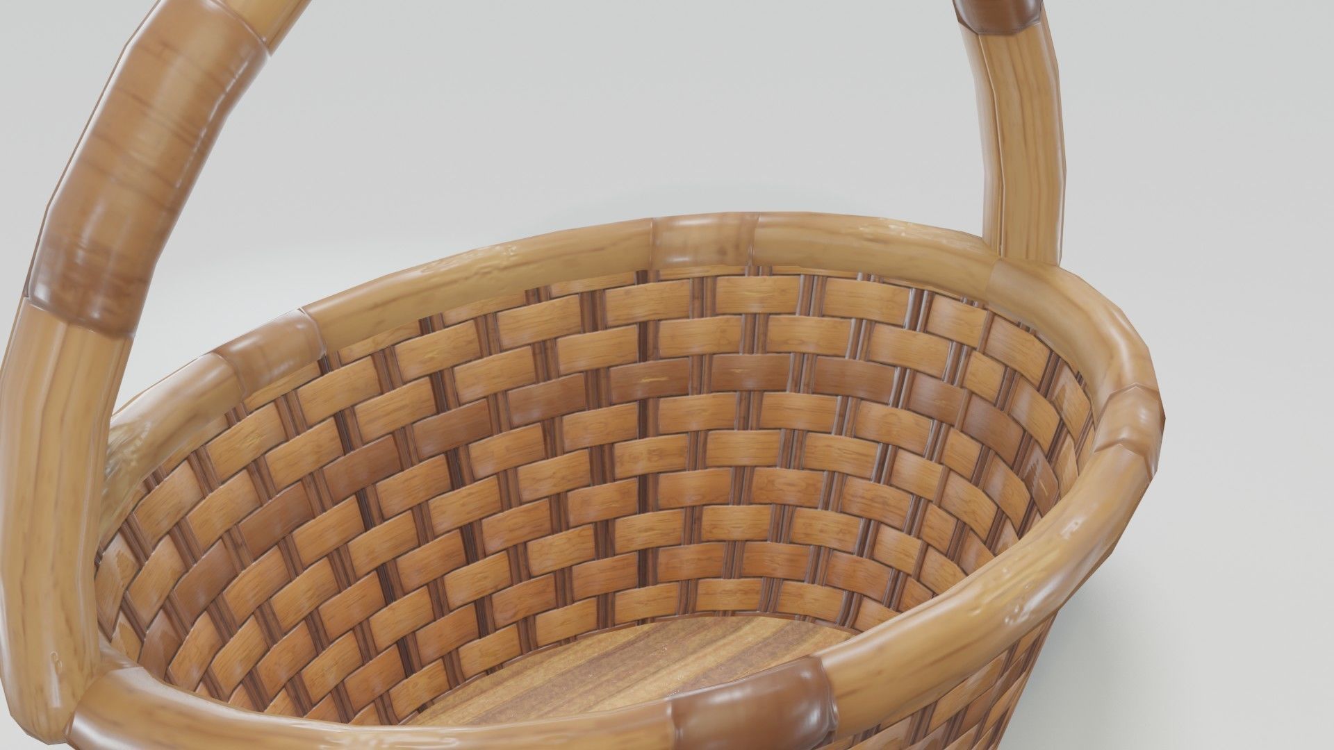 Wooden Wicker Basket 3D Model Low-poly 3D model_18