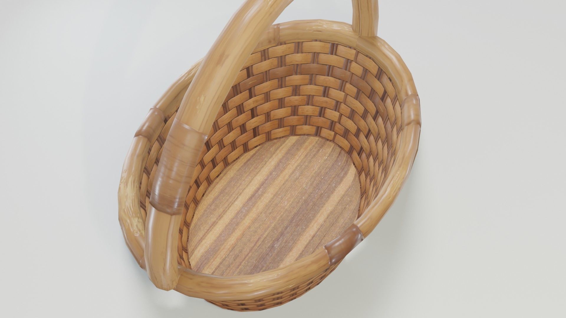 Wooden Wicker Basket 3D Model Low-poly 3D model_14