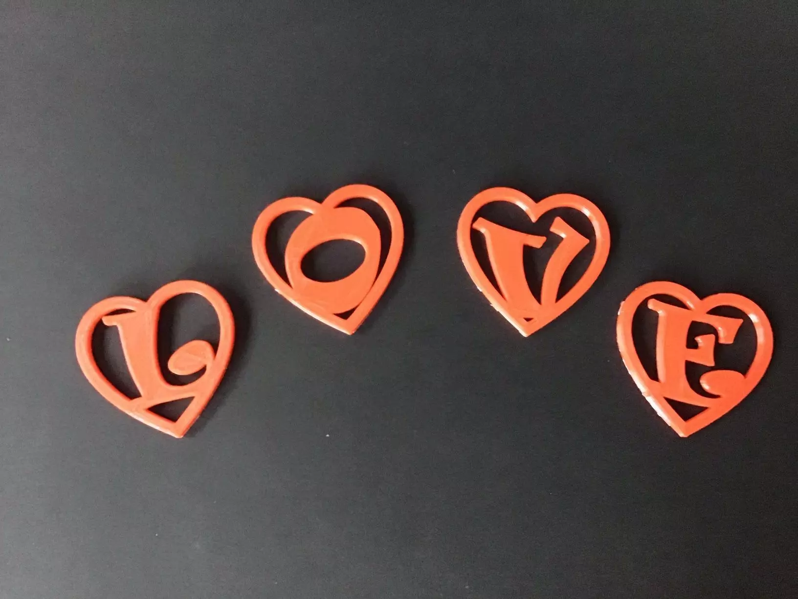 EMPTY HEART Valentines day 3d letters STL file 3D print model_0