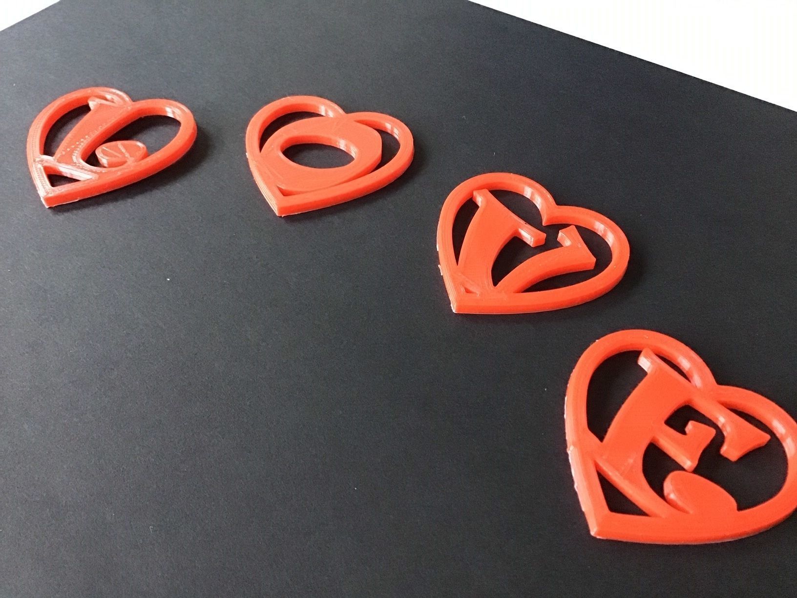 EMPTY HEART Valentines day 3d letters STL file 3D print model_2