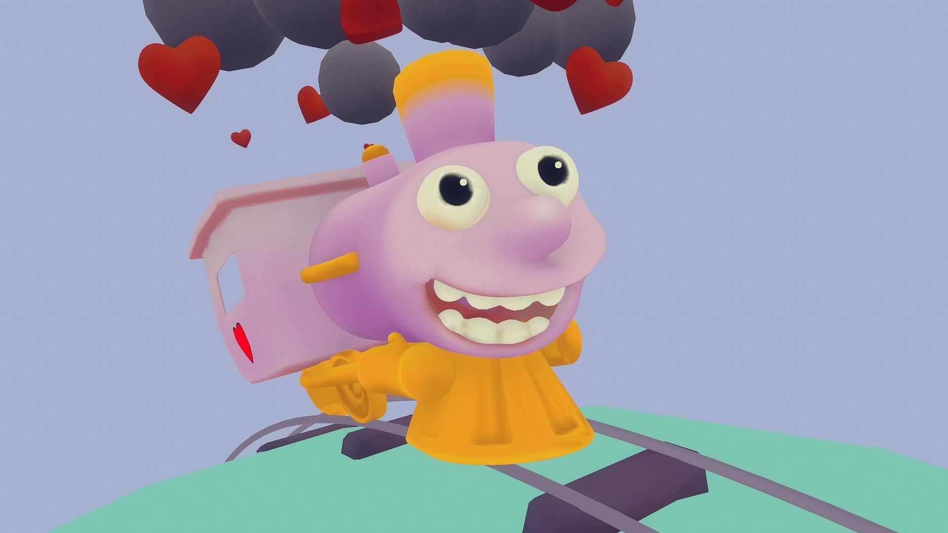 I choo choo choose you - Valentine s Day card - Simpsons Low-poly 3D model_18