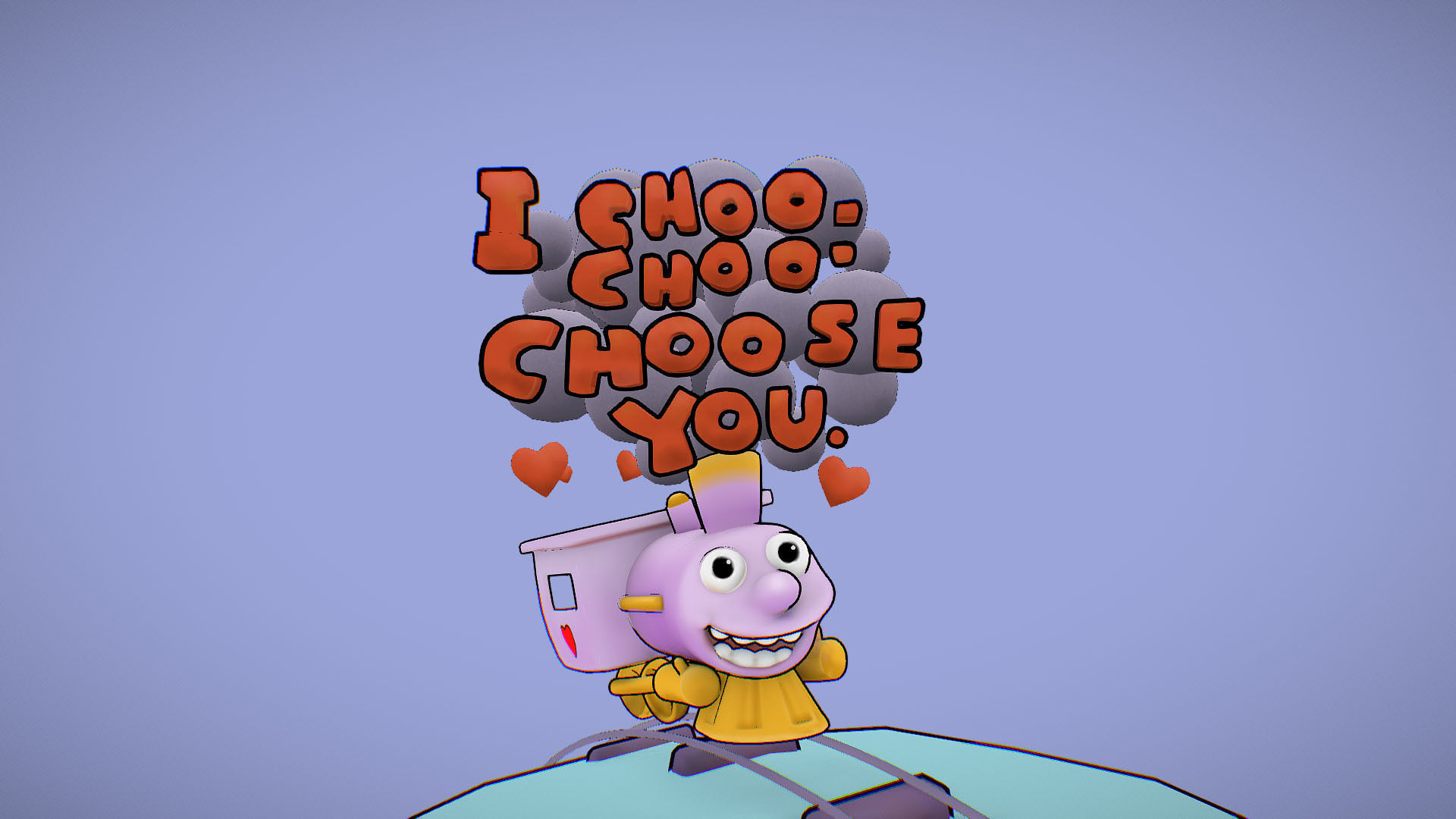 I choo choo choose you - Valentine s Day card - Simpsons Low-poly 3D model_5