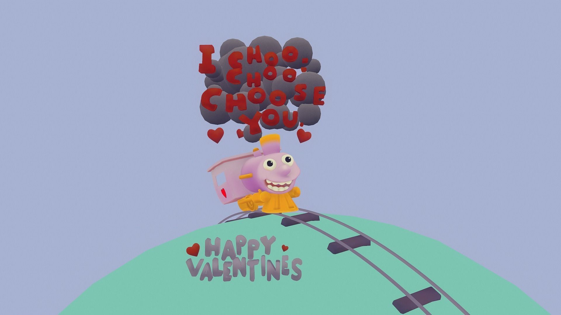 I choo choo choose you - Valentine s Day card - Simpsons Low-poly 3D model_16
