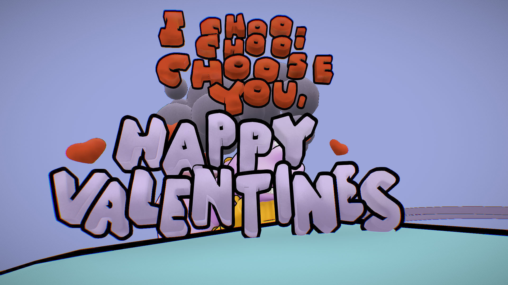 I choo choo choose you - Valentine s Day card - Simpsons Low-poly 3D model_3