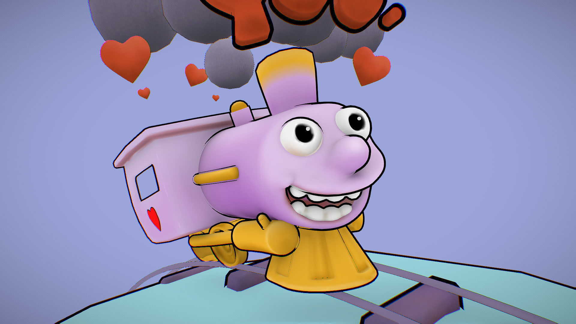 I choo choo choose you - Valentine s Day card - Simpsons Low-poly 3D model_12