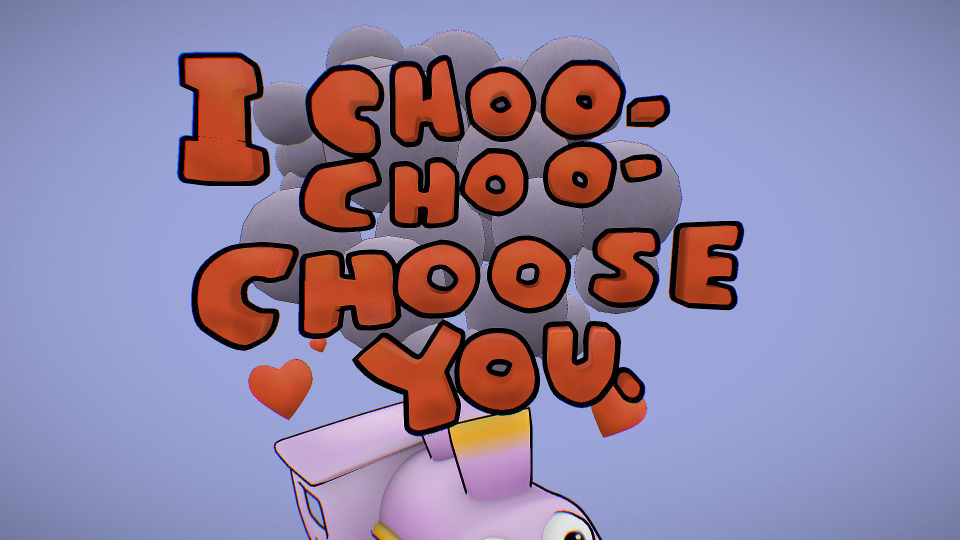 I choo choo choose you - Valentine s Day card - Simpsons Low-poly 3D model_4