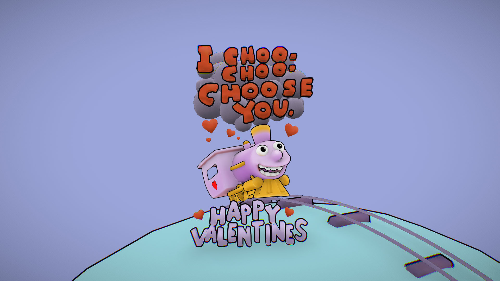 I choo choo choose you - Valentine s Day card - Simpsons Low-poly 3D model_15