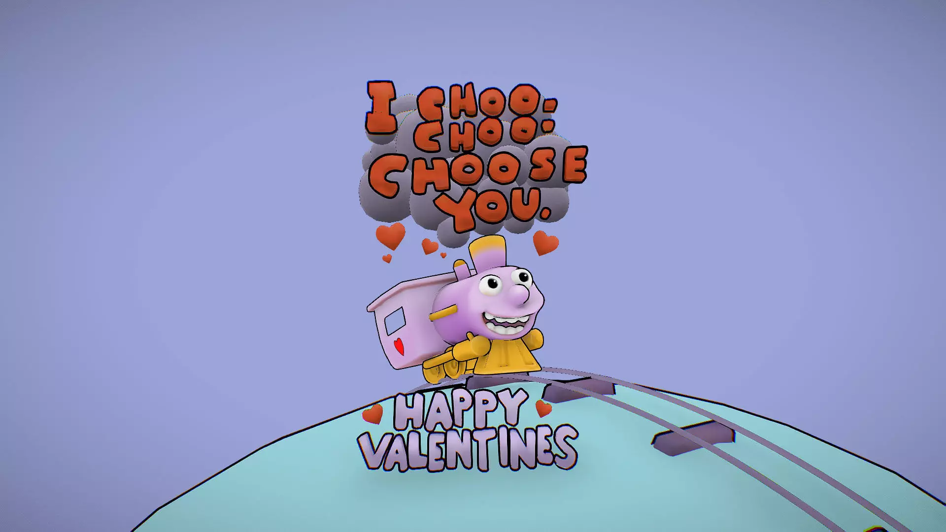 I choo choo choose you - Valentine s Day card - Simpsons Low-poly 3D model_0