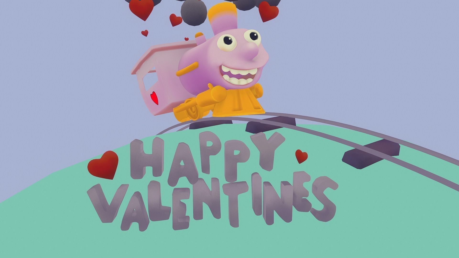 I choo choo choose you - Valentine s Day card - Simpsons Low-poly 3D model_17