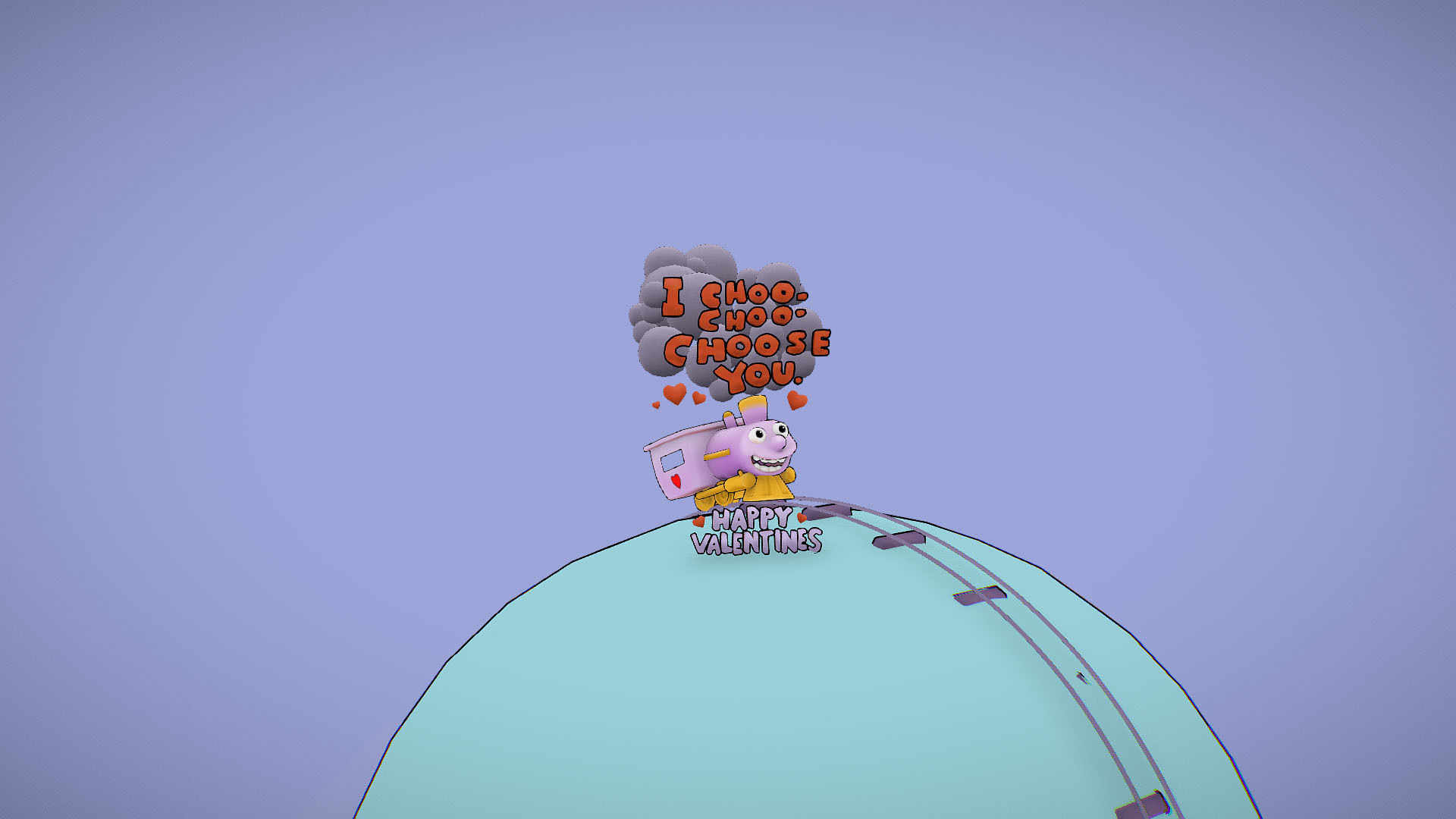 I choo choo choose you - Valentine s Day card - Simpsons Low-poly 3D model_14