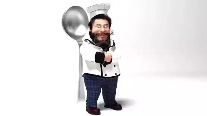 cartoon chef character 3D model