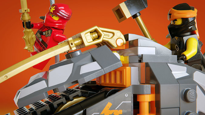 70621- lego ninjago vehicle with two ninjas 3D print model