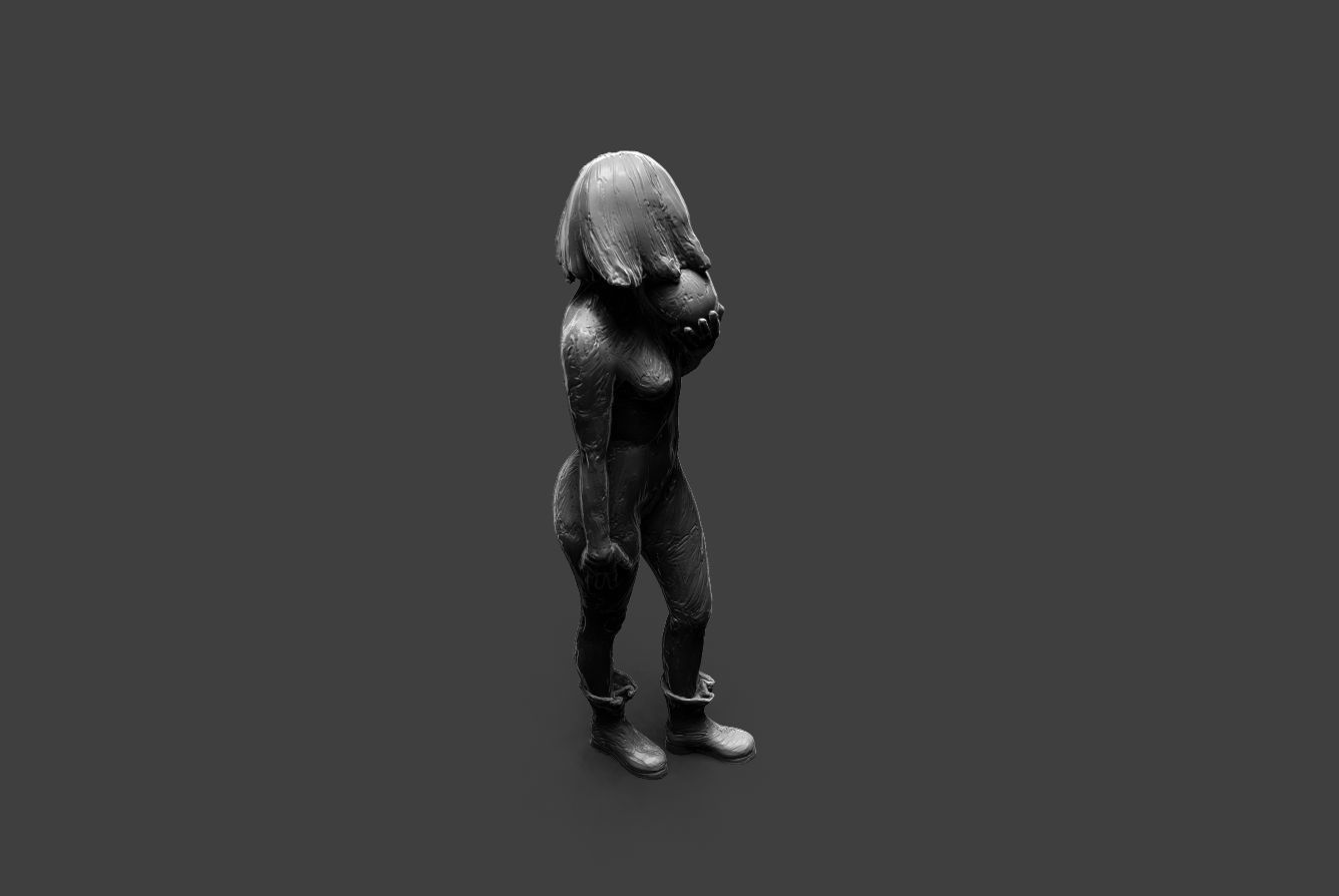 Clay Girl 14 3D print model_8