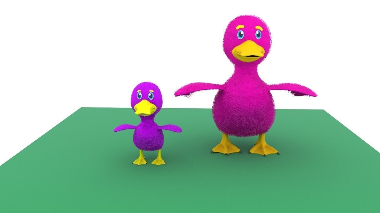 Cartoon Cute Duck Family Rigged 3D models 3D model_13