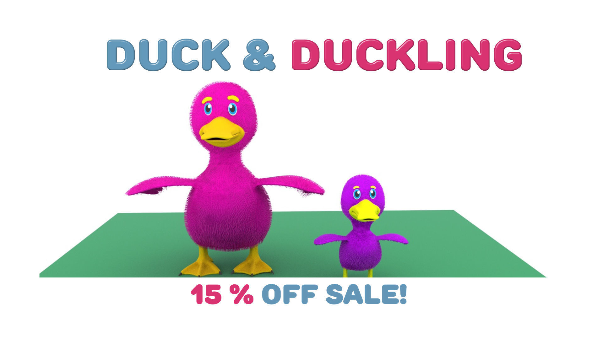 Cartoon Cute Duck Family Rigged 3D models 3D model_0